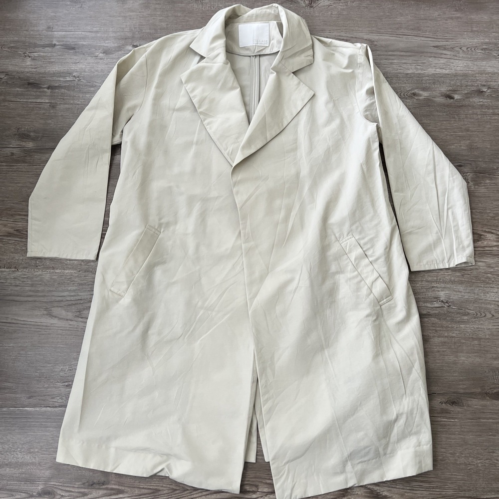 Collage Gallardagalante Oversized Lightweight Notch Lapel Trench Coat One Size